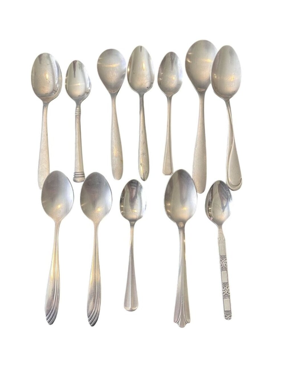 Vintage Stainless Steel Spoon Lot - Cambridge Wallace & Assorted Brands 12-Piece